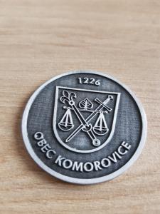 pamětní medaile obec Komorovice ryzí stříbro